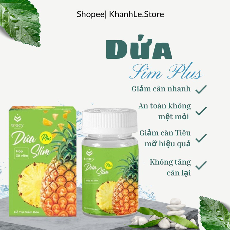 Giảm cân Dứa Slim Plus siêu tốc tặng kèm 30ngày khoá cân chính hãng