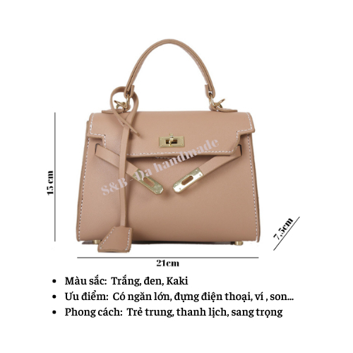 Túi tự đan, Túi handmade diy da pu có quai xách và đeo chéo thời trang sang trọng, trẻ trung