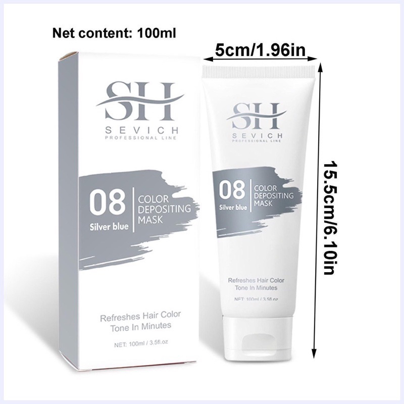 HẤP Ủ MÀU THỜI TRANG CHO TÓC - HẤP Ủ MÀU KHÓI SH SILVER BLUE SIZE DU LỊCH 100ML