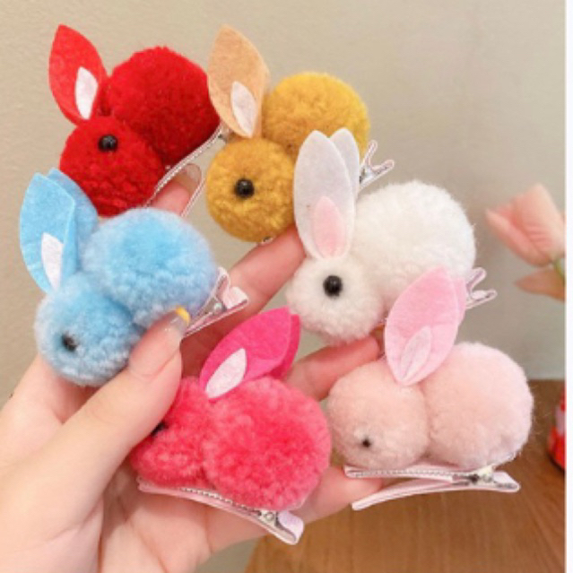 Kẹp tóc thỏ hottrend dễ thương nhiều màu 4.5cm và 5.5cm