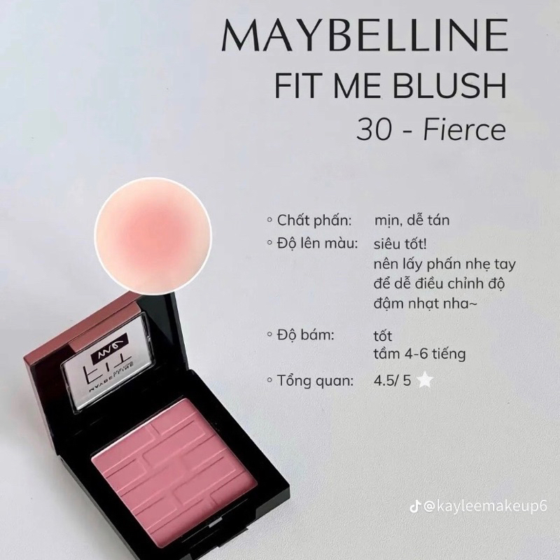 Phấn má hồng mịn lì chuẩn màu Fit Me Blush Maybelline 4.5g