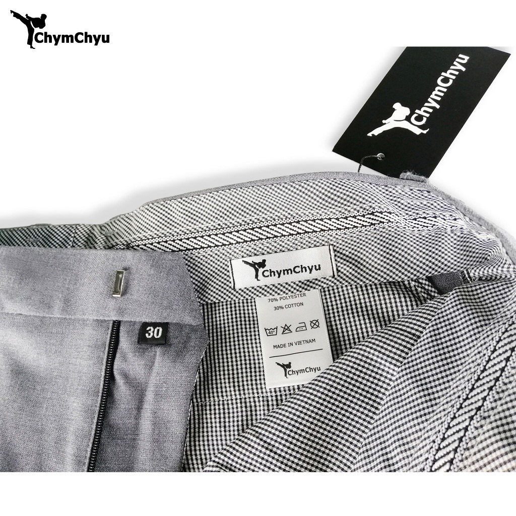 Quần Tây Nam SideTab Cao Cấp Màu Trắng Xám Công Sở ChymChyu
