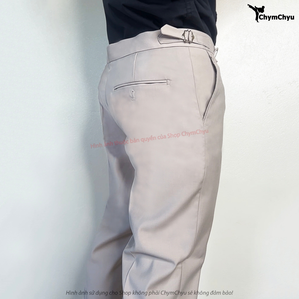 Quần Tây Nam SideTab Cao Cấp Màu Trắng Xám Công Sở ChymChyu