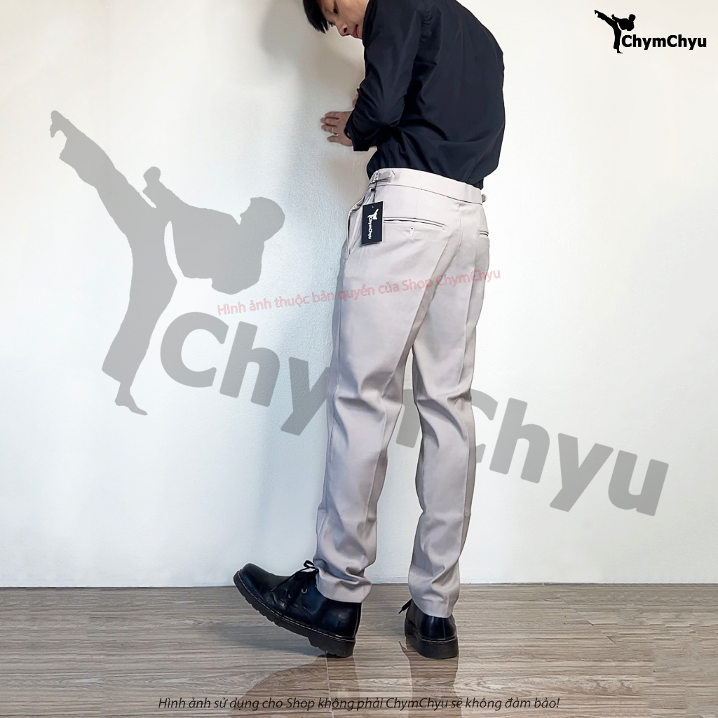 Quần Tây Nam SideTab Cao Cấp Màu Trắng Xám Công Sở ChymChyu