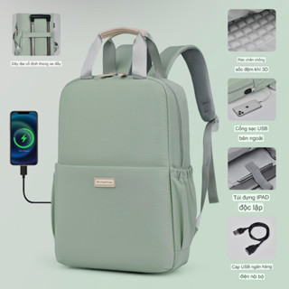 Balo đựng laptop, macbook có cổng sạc điện thoại, siêu nhiều ngăn