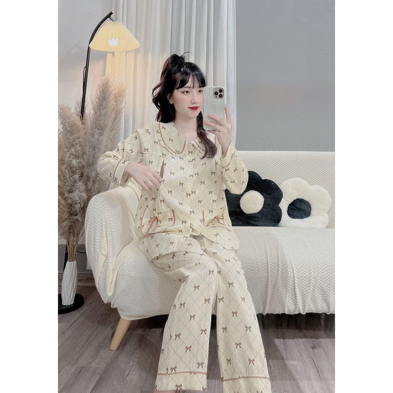 BỘ BẦU-BỘ SAU SINH-ĐŨI THÁI HÌNH CỔ SEN-áo có khoá kéo, quần có chun chỉnh