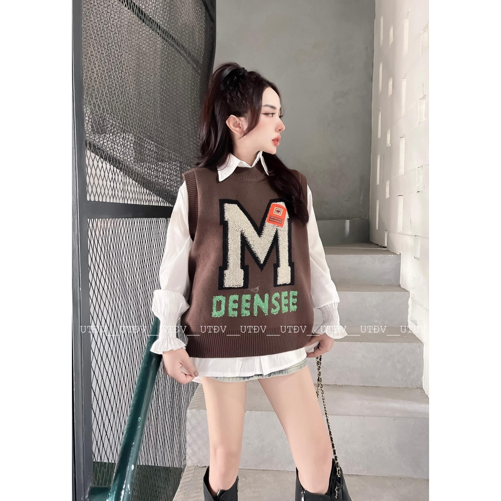 Áo len ghile chữ M xù dày dặn 4 màu