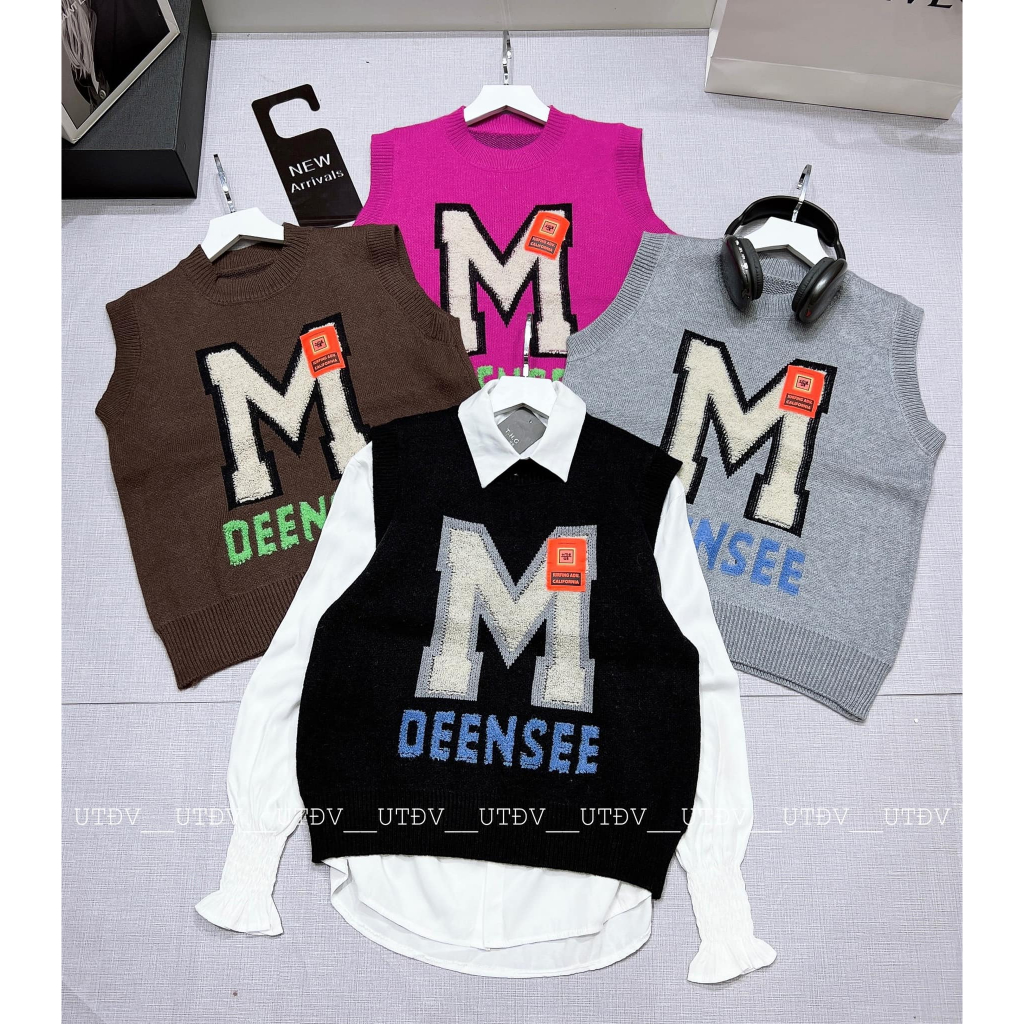 Áo len ghile chữ M xù dày dặn 4 màu