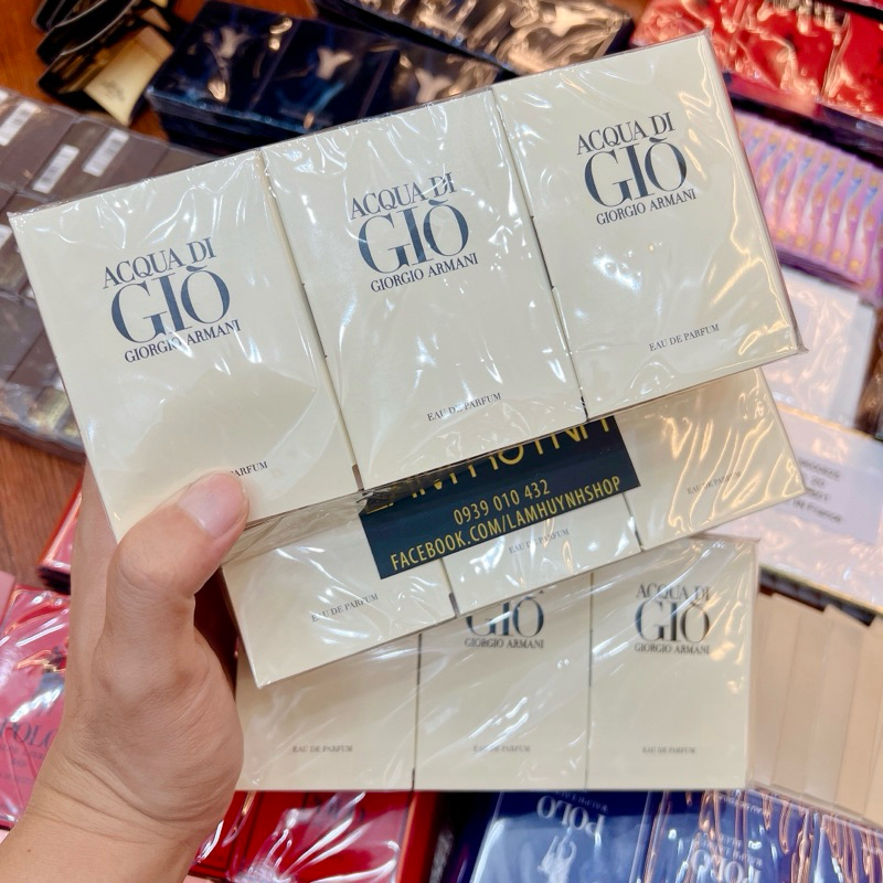 Vial Nước hoa ACQUA DI GIÒ Trắng EDT - EDP - ABSOLU gỗ vàng -  PROFONDO Xanh 1,2ml