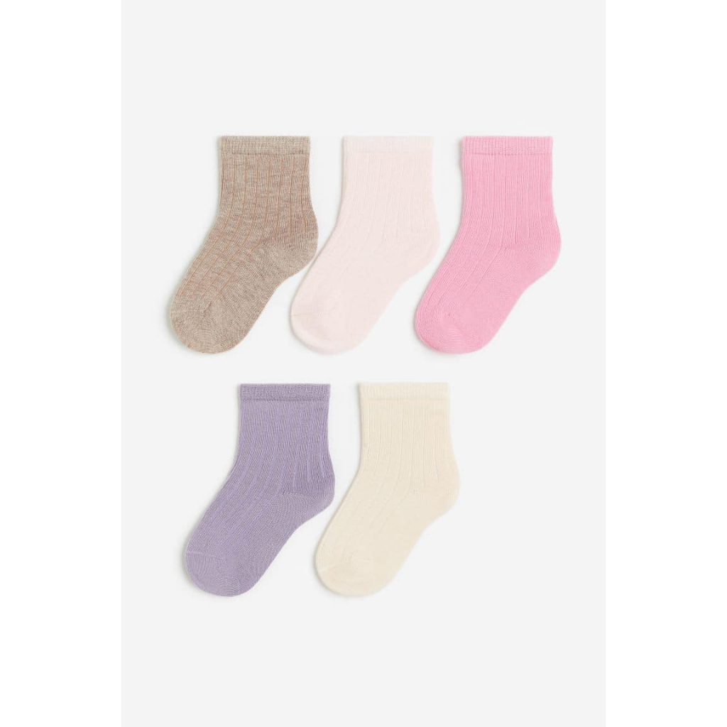 Set 5 đôi tất bé trai bé gái sơ sinh HM Auth săn sale