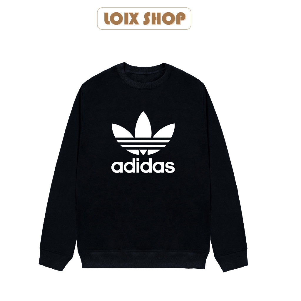 Áo sweater Adidas nỉ bông cao cấp nam nữ dài tay basic form rộng khoác oversize unisex LOIX