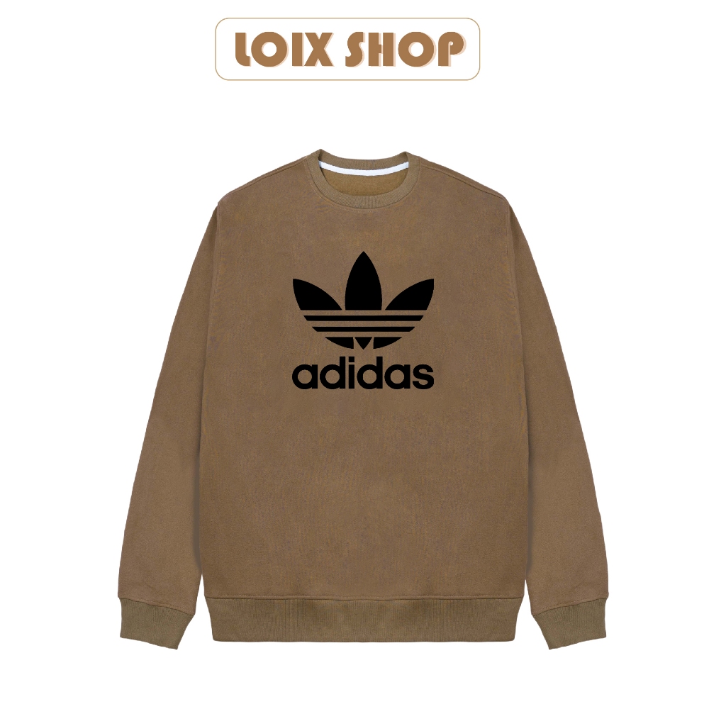 Áo sweater Adidas nỉ bông cao cấp nam nữ dài tay basic form rộng khoác oversize unisex LOIX