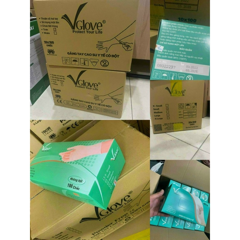 Găng Tay Trắng Găng Tay Y Tế Latex Không Bột Có Bột Hàng Chính Hãng Loại 1