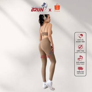  Bộ quần áo thể thao LACY bra dài - Chất Lycra cao cấp sẵn lót ngư.c dày dặn - BRUN 
