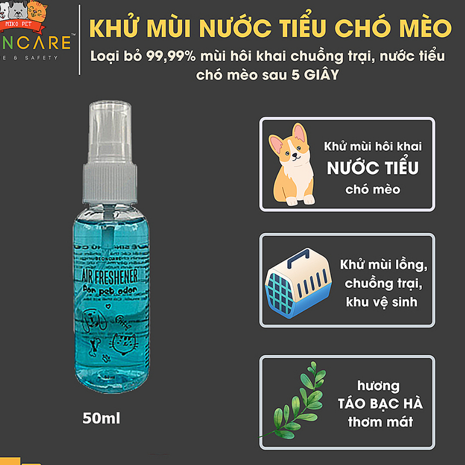 Xịt Khử Mùi Vệ Sinh Chó, Mèo Nanosilve Chai 500ml