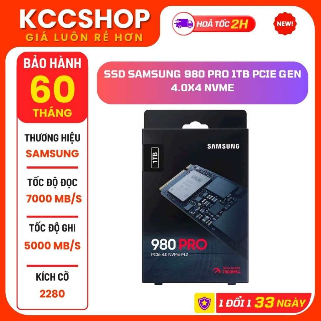 SSD Samsung 980 PRO 1TB 2TB PCIe Gen 4 NVMe- Bảo Hành 60 Tháng