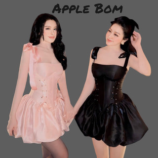 ĐẦM COSSET CỘT HAI DÂY CHẤT LIỆU TAFTA CAO CẤP HÀNG THIẾT KẾ LOẠI 1 APPLE BOM 019