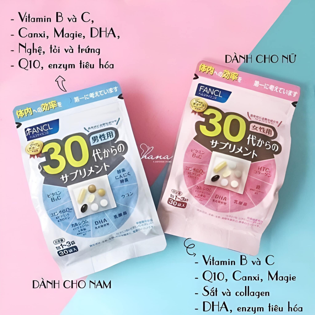 VIÊN UỐNG CHĂM SÓC TOÀN DIỆN FANCL THEO ĐỘ TUỔI 20+ 30+ 40+ 50+ 60+ DÀNH CHO NAM/NỮ