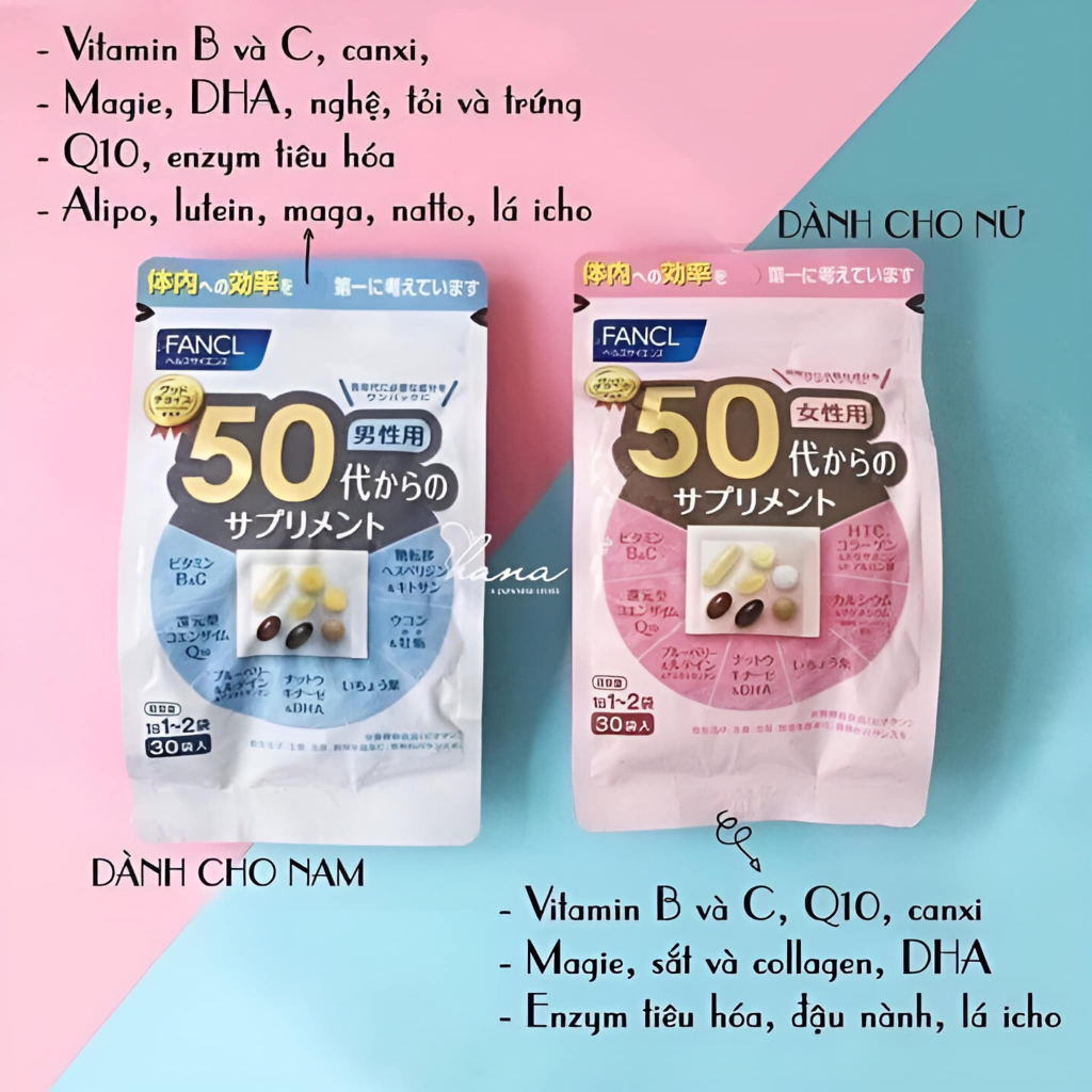 VIÊN UỐNG CHĂM SÓC TOÀN DIỆN FANCL THEO ĐỘ TUỔI 20+ 30+ 40+ 50+ 60+ DÀNH CHO NAM/NỮ