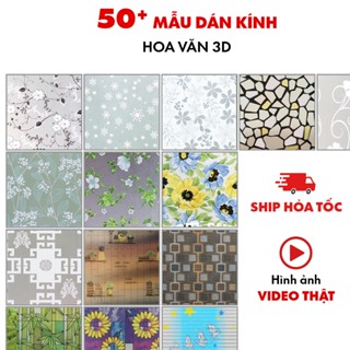 Decal dán kính cửa sổ 3d trang trí , giấy đề can dán kính mờ kiếng phòng khách ngủ nhà tắm 0.9mx0.5m