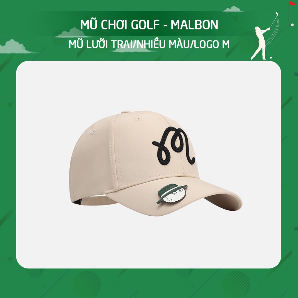 Mũ/Nón Golf Malbon - Logo M nổi bật, mũ lưỡi trai cá tính