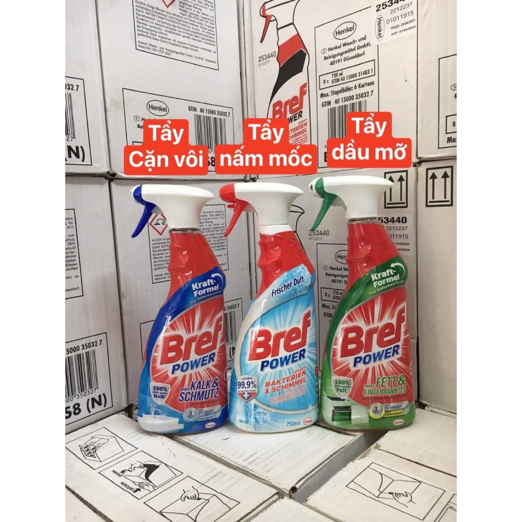 ￼Chai xịt tẩy rửa đa năng BREF POWER Đức tẩy rửa dầu mỡ, tẩy nấm mốc, diệt khuẩn, xoong nồi, bồn cầu nhà tắm