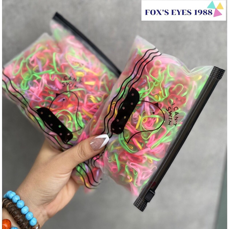 Dây cột tóc nữ đa năng túi 1000 cái , 1000 dây thun buộc tóc cho bé, thun cột tóc nhiều màu co giãn siêu tốt cho bé