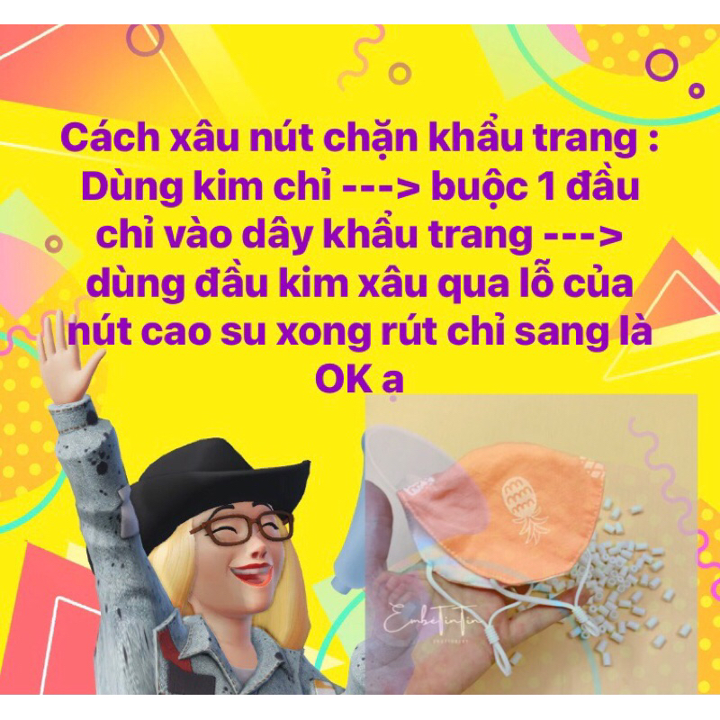 Khẩu trang vải hai lớp cho bé -  -Khẩu trang tròn cho bé