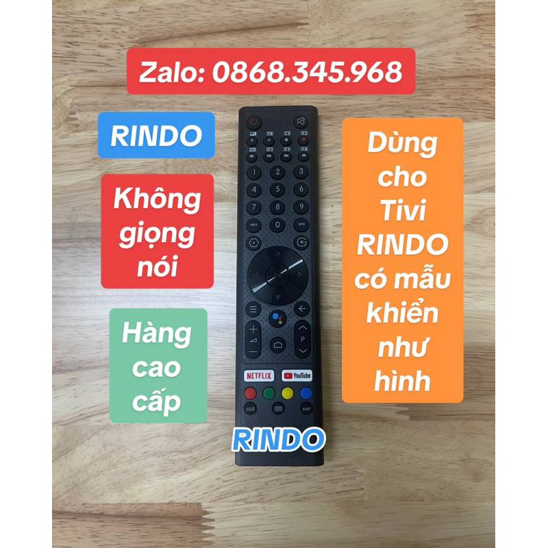 Remote điều khiển Tivi RINDO không giọng nói hàng cao cấp