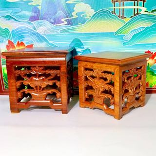 Đôn vuông cao gỗ hương đg