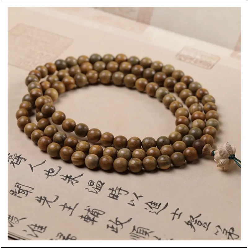 Vòng Chuỗi 108 hạt Gỗ Đàn Hương Xanh