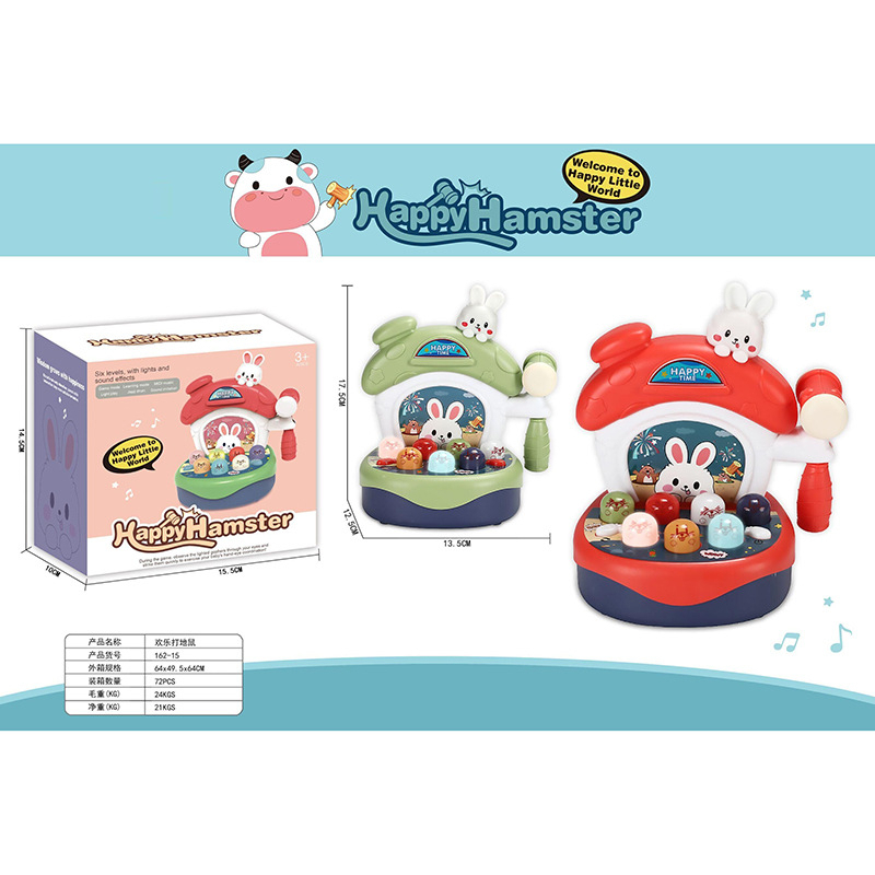 Đồ chơi đập chuột hình thỏ cho bé, đập chuột có nhạc, đèn vui nhộn giúp bé phát triển trí tuệ