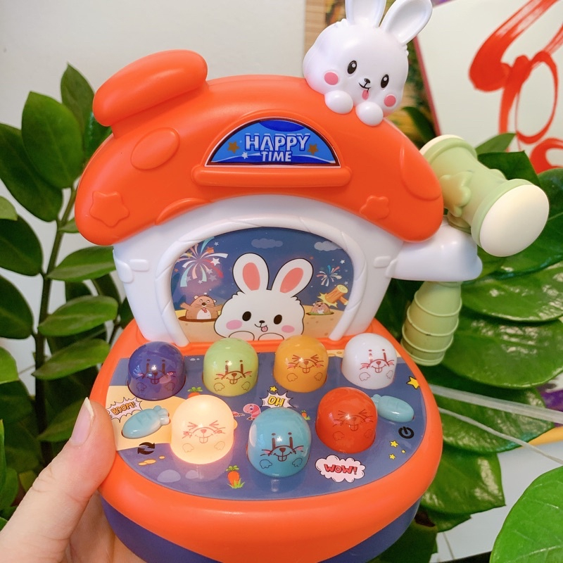 Đồ chơi đập chuột hình thỏ cho bé, đập chuột có nhạc, đèn vui nhộn giúp bé phát triển trí tuệ