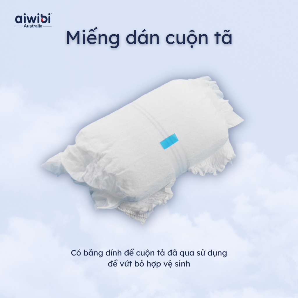 Tã/Bỉm Quần Cao Cấp Aiwibi Siêu mỏng Thấm hút tức thì 2 Miếng/Gói - S/M/L/XL/XXL/XXXL