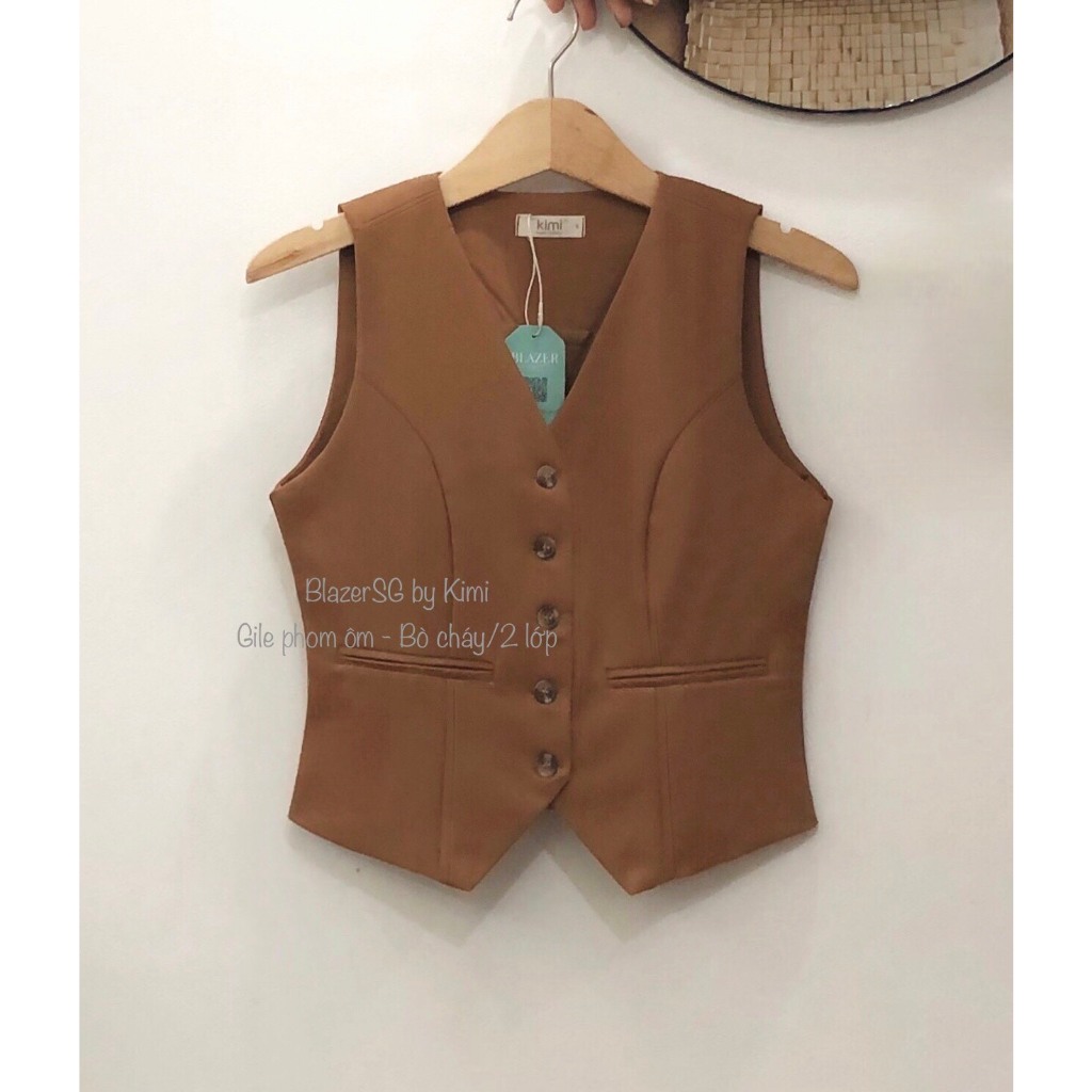 Áo Gile Nữ Phom Ôm Áo Gile Đỏ Style Hàn Quốc Màu Đẹp - BLA23030
