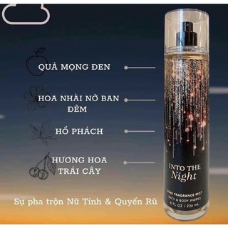 Xịt thơm toàn thân bath and body works - into the night 236ml