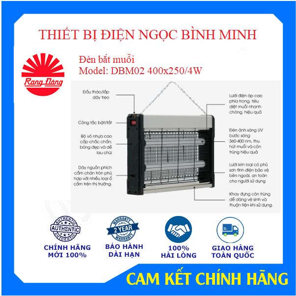 Đèn Máy Bắt Muỗi Thông Minh Cao Cấp RẠNG ĐÔNG, Thu Hút Diệt Đuổi Côn Trùng