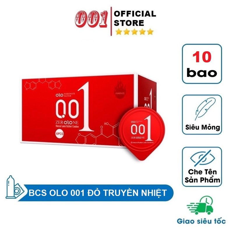 Bao Cao Su Siêu Mỏng 0.01mm OLO 001 Hộp 10 Cái
