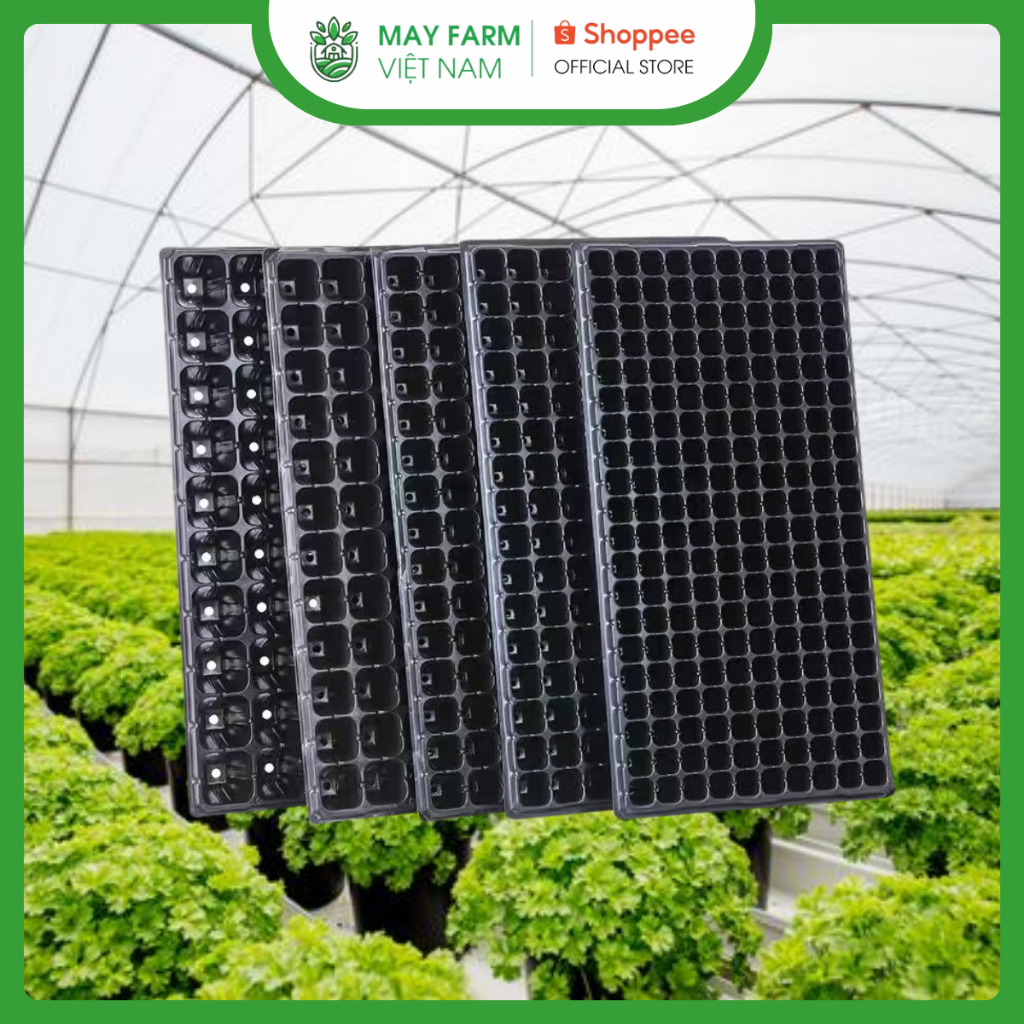 32 lỗ, 50 lỗ, 72 lỗ, 105 lỗ, 128 lỗ, 200 lỗ - Khay ươm hạt giống, Khay nhựa ươm cây MAY FARM [Siêu Bền]