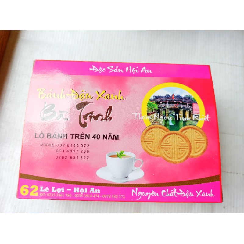 Bánh đậu xanh nhân thịt Hội An, bánh đậu xanh nướng hiệu bà Trình, bà Bông chính gốc