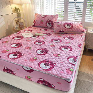 Bộ ga gối Nỉ nhung chần bông nhiều mầu Teddy Bear