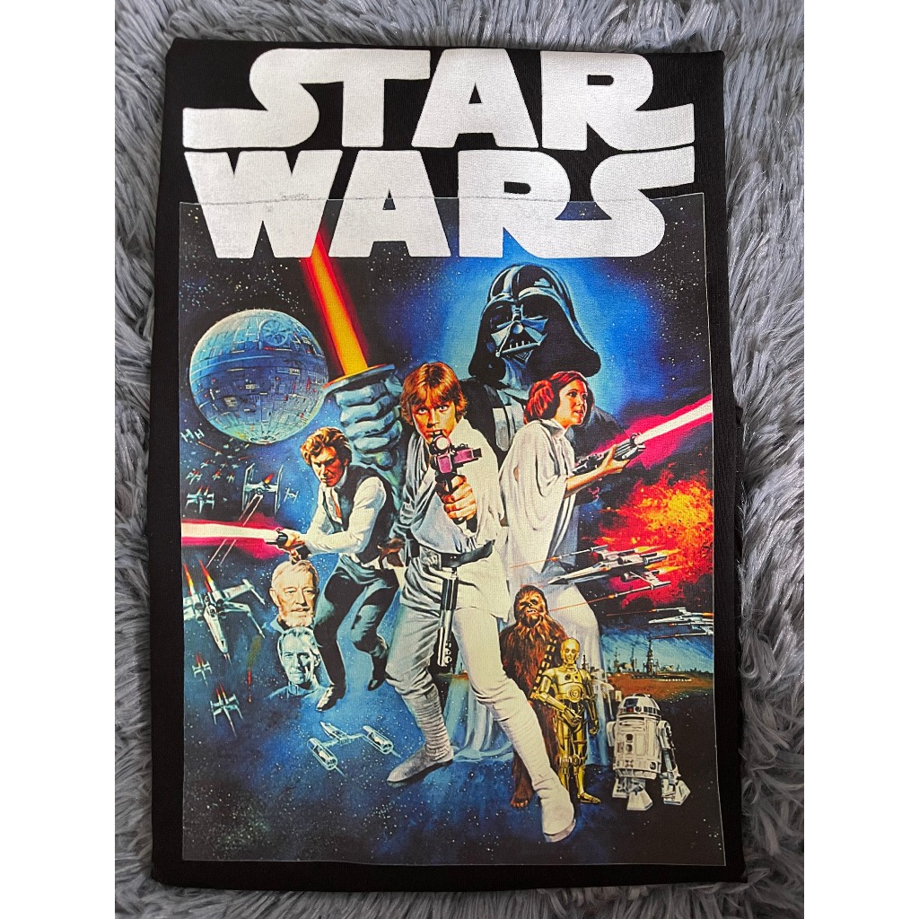 Áo thun cotton unisex HTFashion in hình Star Wars Vintage Cast Poster-9260