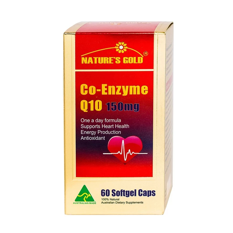 Nature's Gold Co-Enzyme Q10 150mg - Ngăn Ngừa Xơ Vữa Động Mạch, Suy Tim, Đột Quỵ (Hộp 60 Viên)