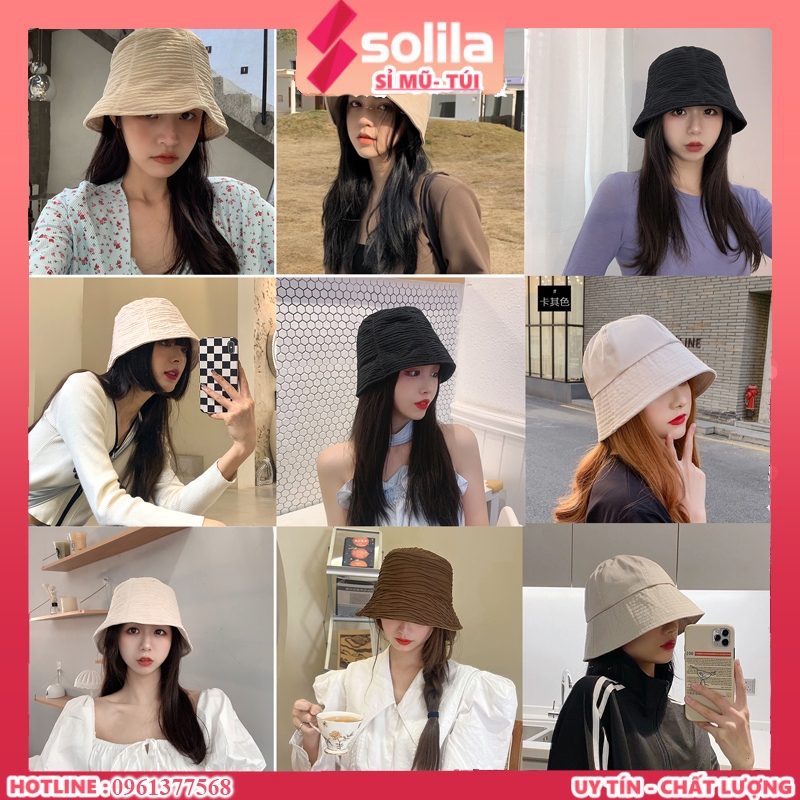 Mũ bucket vành tròn tai bèo trơn nam nữ thời trang phong cách unisex