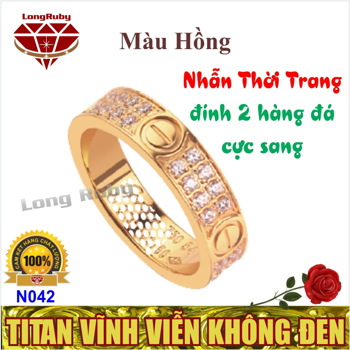 Nhẫn Nam Nữ Cực Sang - Nhẫn Thời Trang Đính 2 Hàng Đá - N042V