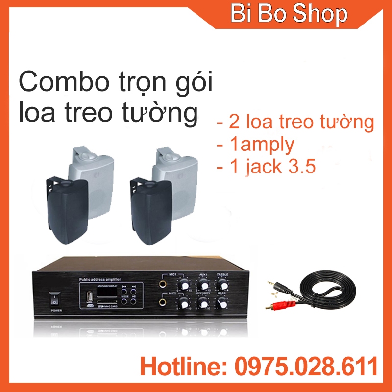 Combo loa treo tường cho quán cafe, nhà hàng, shop quần áo, spa