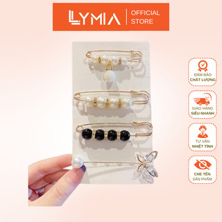 Set 4 cài áo LYMIA ghim băng cài, khuy gài, nút cài quần áo thu nhỏ eo nhiều kiểu siêu đẹp
