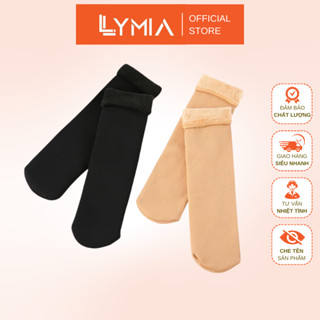 Tất vớ nữ lót lông cổ cao LYMIA cực ấm giữ nhiệt mùa đông BT37