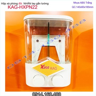 Hộp đựng xà phòng KAG-HXPN22, bình xà phòng nhấn 2 ngăn 350ml x2 nhấn êm sử dụng tốt