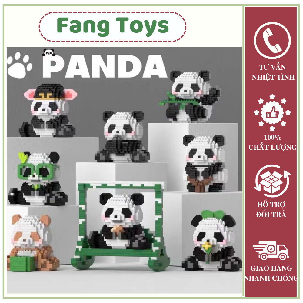 Bộ đồ chơi lắp ráp mô hình gấu trúc Panda dễ thương, thích hợp làm quà tặng cho trẻ em vật trang trí